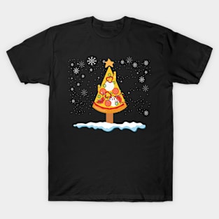 Pizza Christmas Tree Funny Pizza Lovers Christmas Foodie T-Shirt